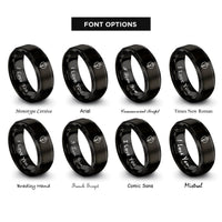 font options for inside engraving on black cooking thermometer rings