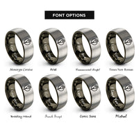 font options for inside engraving on gunmetal & gray cooking thermometer rings