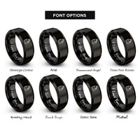 font options for inside engraving on black coolant bottle rings
