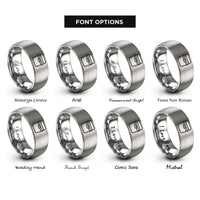 font options for inside engraving on grey cooler box rings