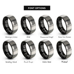 font options for inside engraving on black & gray cooling rack rings