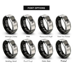font options for inside engraving on black & grey cooling rack rings