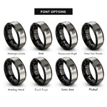 font options for inside engraving on black & silver cooling rack rings