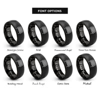 font options for inside engraving on black cooling rack rings