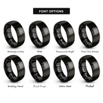 font options for inside engraving on black cooling rack rings