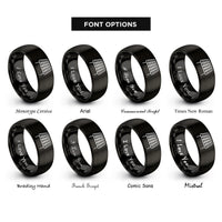 font options for inside engraving on black cooling rack rings