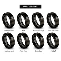font options for inside engraving on black cooling rack rings