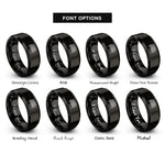 font options for inside engraving on black cooling rack rings