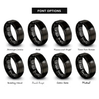 font options for inside engraving on black cooling rack rings