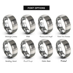 font options for inside engraving on grey cooling rack rings