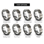 font options for inside engraving on grey cooling rack rings