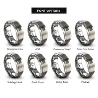 font options for inside engraving on grey cooling rack rings