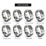 font options for inside engraving on gray cooling rack rings