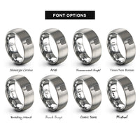 font options for inside engraving on gray cooling rack rings