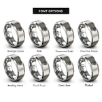 font options for inside engraving on grey cooling rack rings