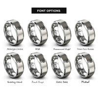 font options for inside engraving on grey cooling rack rings