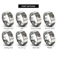 font options for inside engraving on grey cooling rack rings