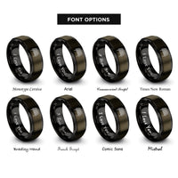 font options for inside engraving on gunmetal & black cooling rack rings