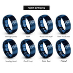 font options for inside engraving on blue cooling tower leaf rings
