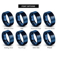 font options for inside engraving on blue cooling tower leaf rings