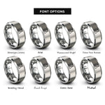 font options for inside engraving on gray cooling tower leaf rings