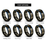 font options for inside engraving on gunmetal & blue cooling tower leaf rings