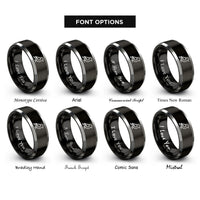 font options for inside engraving on black & gray copper rings