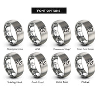 font options for inside engraving on silver copper cu rings