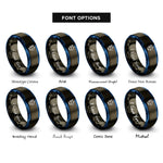 font options for inside engraving on gunmetal & blue copper cu rings