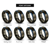 font options for inside engraving on gunmetal & blue copper cu rings