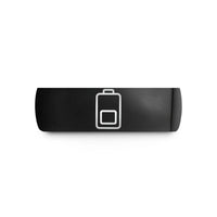 women personalized present ring – black tungsten battery symbol wedding band