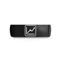 copper anniversary band – black tungsten line chart wedding band