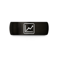unique copper ring ideas – black tungsten line chart wedding band