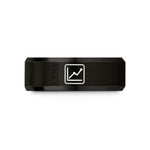 personalized copper ring present – black tungsten line chart wedding band