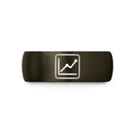 personalized copper ring present – gunmetal & black tungsten line chart wedding band