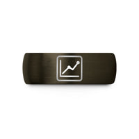 personalized copper ring present – gunmetal & black tungsten line chart wedding band