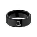 custom wedding band men – black tungsten practice mute wedding band