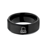 custom wedding band men – black tungsten practice mute wedding band