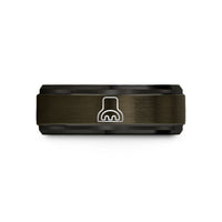 custom wedding band men – gunmetal & black tungsten practice mute wedding band