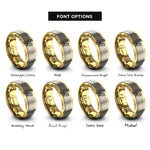 font options for inside engraving on gold & gray copper rings