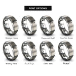 font options for inside engraving on gray copper rings