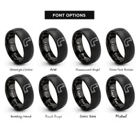 font options for inside engraving on black copper pipe rings