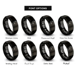 font options for inside engraving on black copper pipe rings