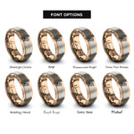 font options for inside engraving on rose gold copper rings