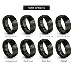 font options for inside engraving on black copper venus rings