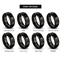 font options for inside engraving on black copper venus rings