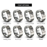 font options for inside engraving on grey coral branch rings