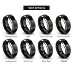 font options for inside engraving on black & gray cordless drill rings