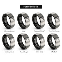 font options for inside engraving on black & gray cordless drill rings