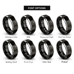 font options for inside engraving on black & silver cordless drill rings